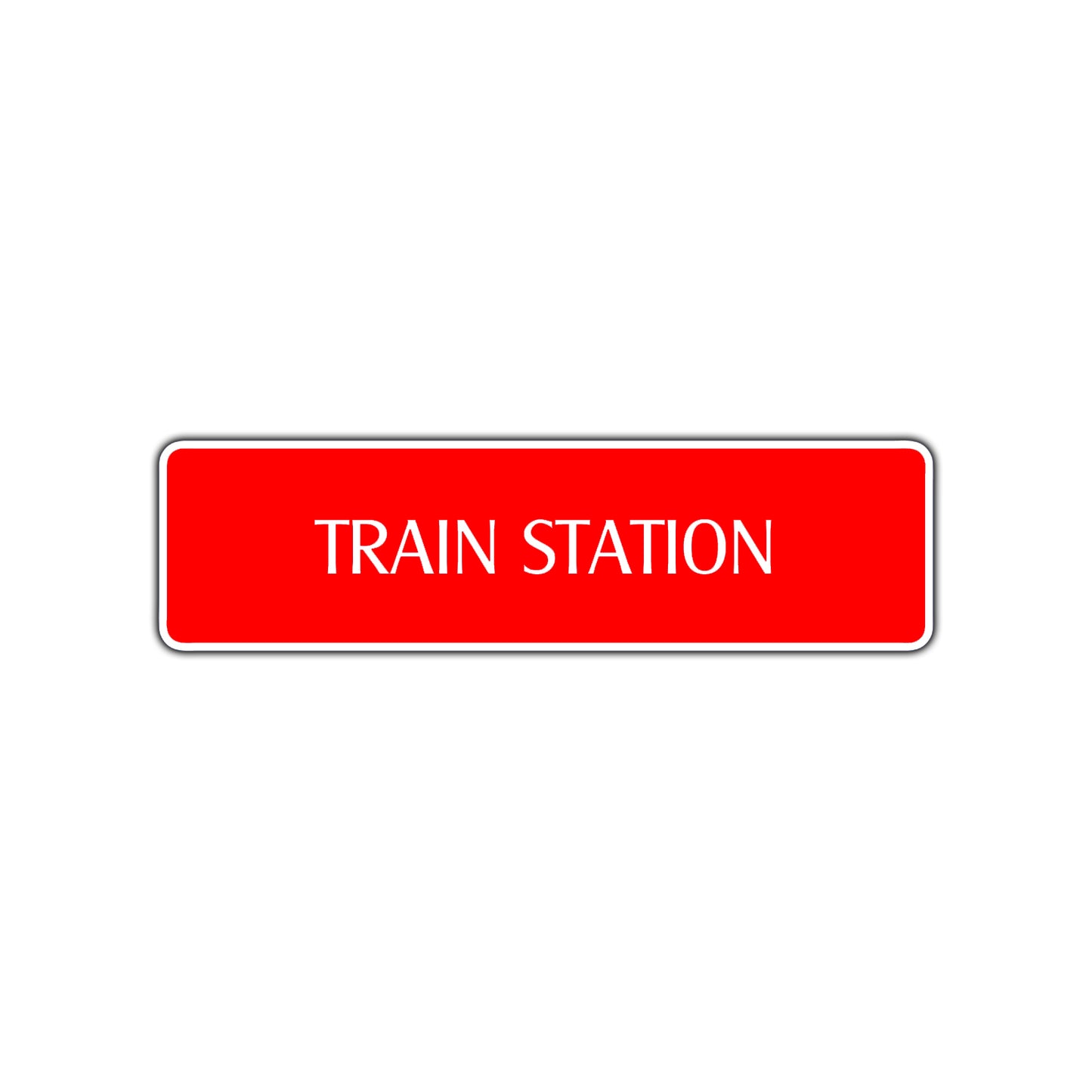 Train Station Road Aluminum Metal Novelty Street Plate Sign Wall Gift Decor