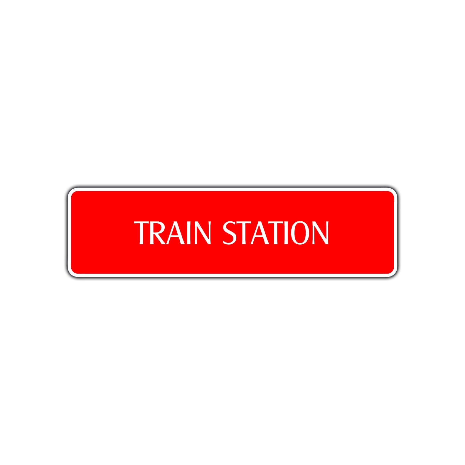 Train Station Road Aluminum Metal Novelty Street Plate Sign Wall Gift Decor