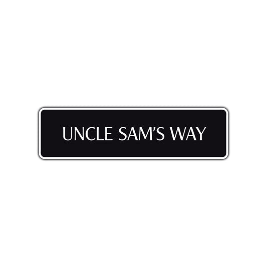 Uncle Sam's Way Road Aluminum Metal Novelty Street Plate Sign Wall Gift Decor