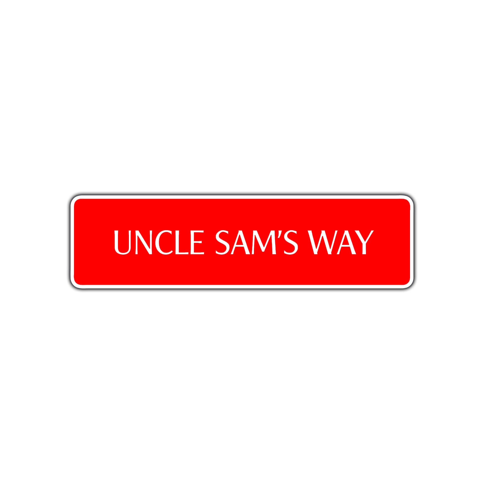 Uncle Sam's Way Road Aluminum Metal Novelty Street Plate Sign Wall Gift Decor