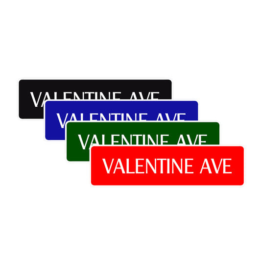 Valentine Ave Road Highway Street Aluminum Romantic Metal Plate Decor Novelty Sign Gift