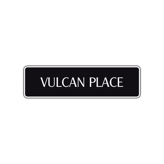 Vulcan Place Road Aluminum Metal Novelty Street Plate Sign Wall Gift Decor
