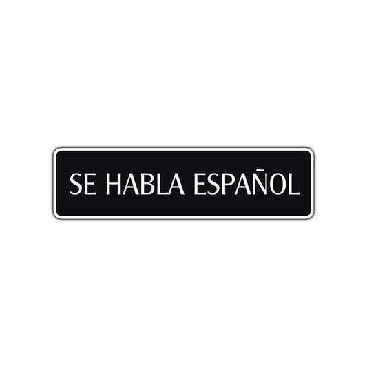 Se Habla Espanol Spanish Road Aluminum Metal Novelty Street Plate Sign Wall Gift Decor