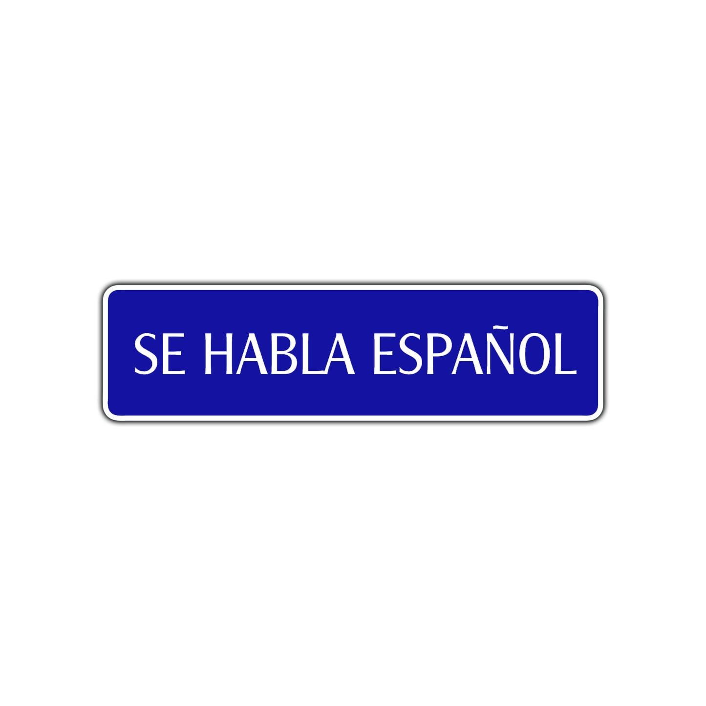 Se Habla Espanol Spanish Road Aluminum Metal Novelty Street Plate Sign Wall Gift Decor