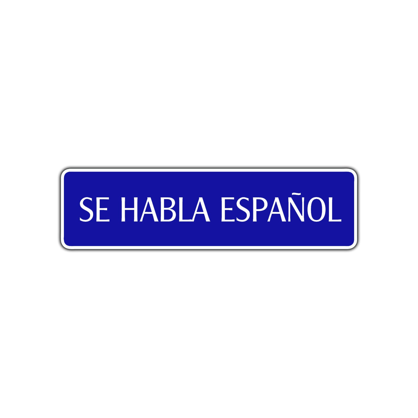 Se Habla Espanol Spanish Road Aluminum Metal Novelty Street Plate Sign Wall Gift Decor