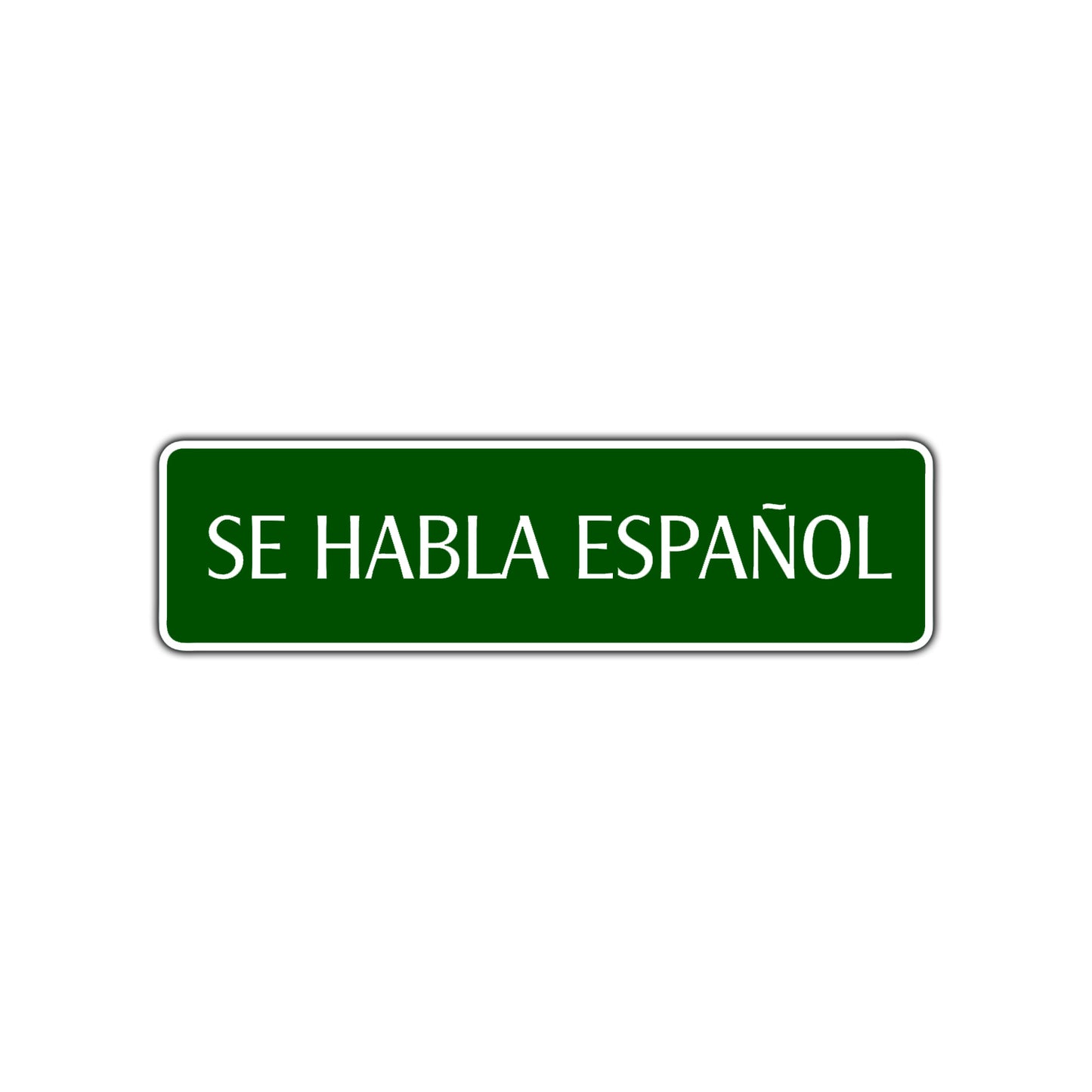 Se Habla Espanol Spanish Road Aluminum Metal Novelty Street Plate Sign Wall Gift Decor