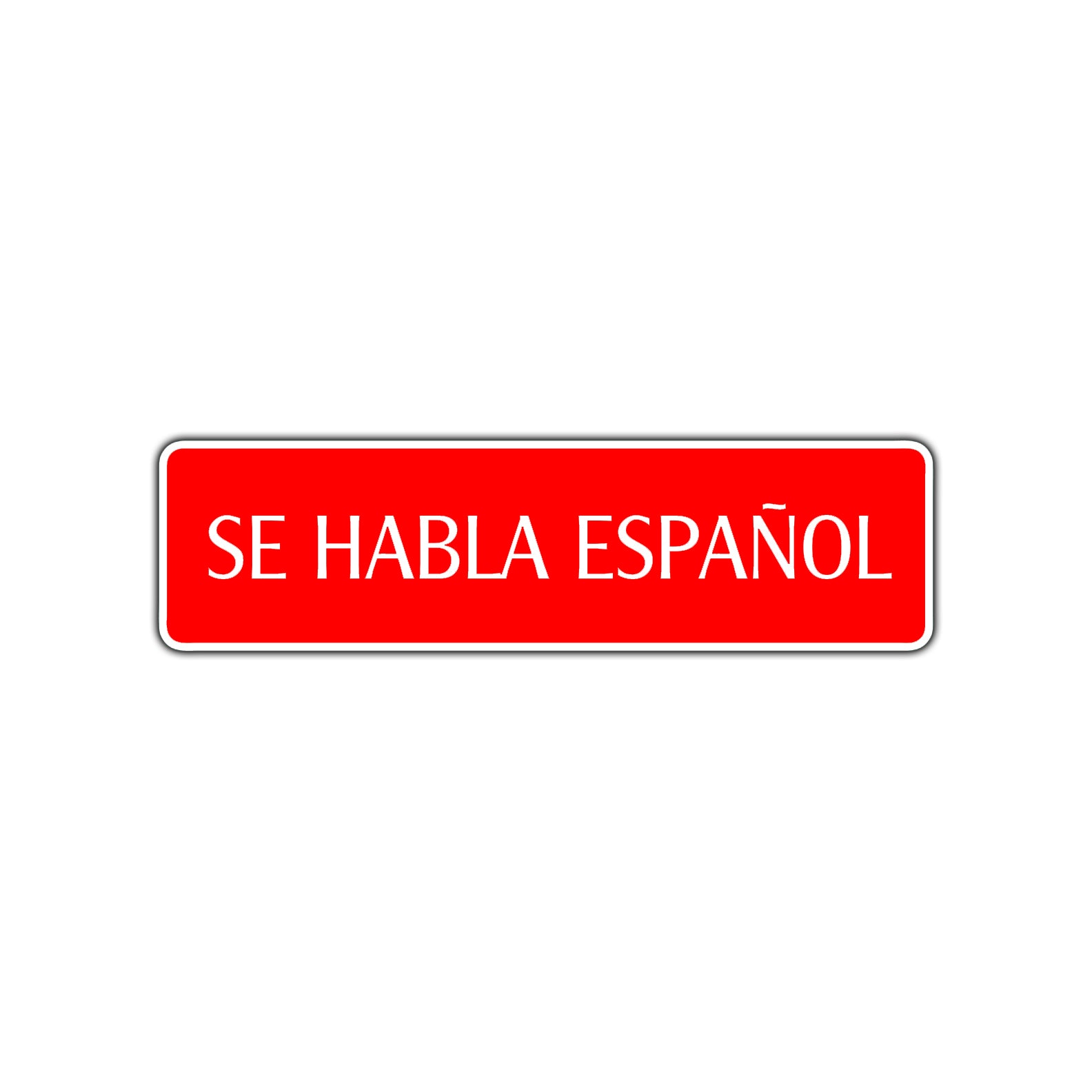Se Habla Espanol Spanish Road Aluminum Metal Novelty Street Plate Sign Wall Gift Decor