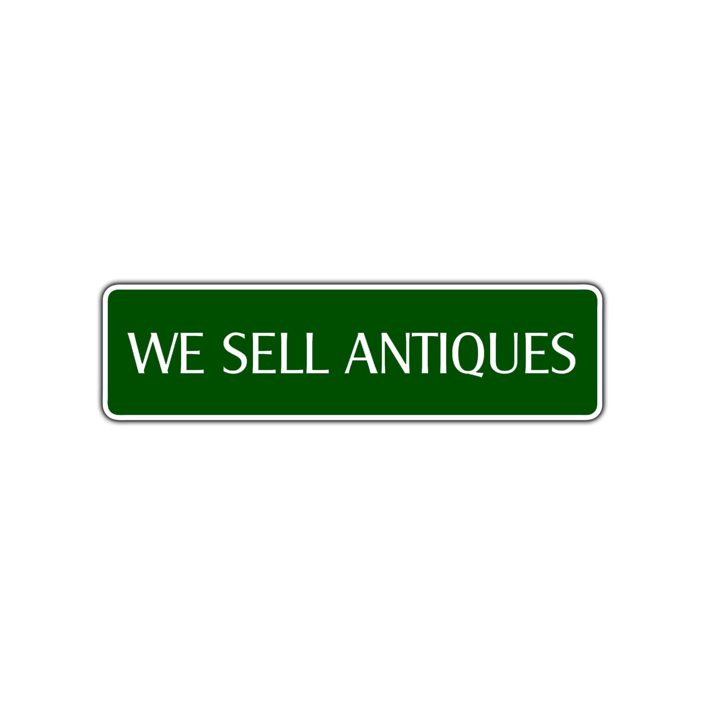 We Sell Antiques Road Aluminum Metal Novelty Street Plate Sign Wall Gift Decor