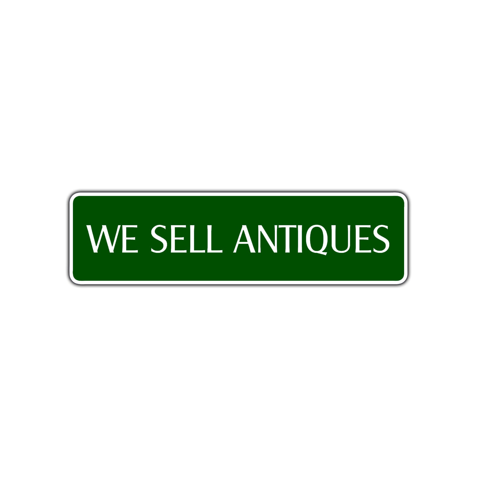 We Sell Antiques Road Aluminum Metal Novelty Street Plate Sign Wall Gift Decor