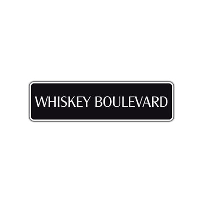 Whiskey Boulevard Road Aluminum Metal Novelty Street Plate Sign Wall Gift Decor