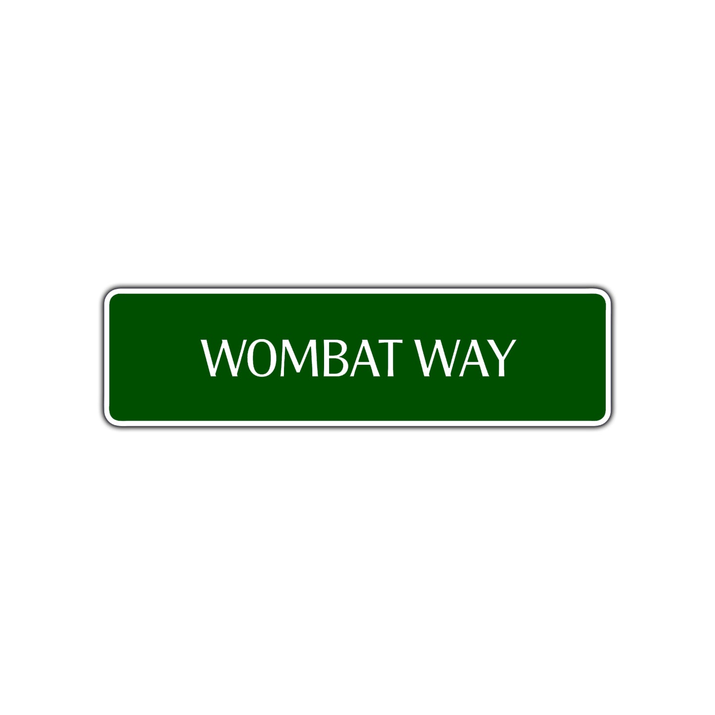 Wombat Way Road Aluminum Metal Novelty Street Plate Sign Wall Gift Decor