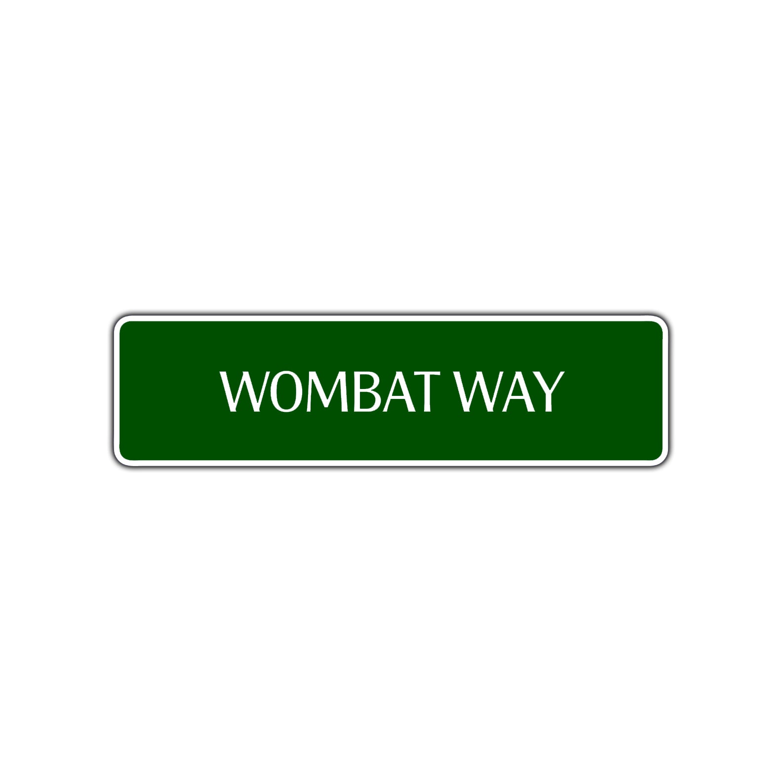 Wombat Way Road Aluminum Metal Novelty Street Plate Sign Wall Gift Decor