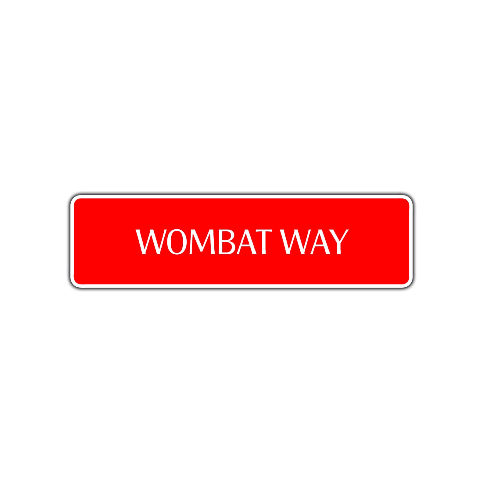 Wombat Way Road Aluminum Metal Novelty Street Plate Sign Wall Gift Decor