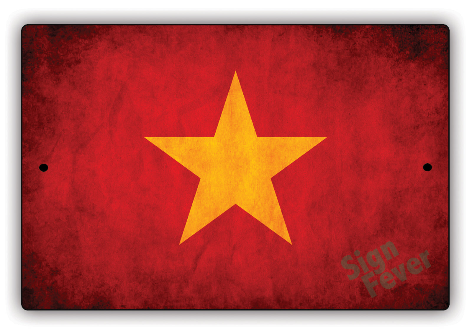 Vietnam Country Nation Flag Novelty Vintage Rustic Grunge Wall Decor Aluminum Metal Sign Plate
