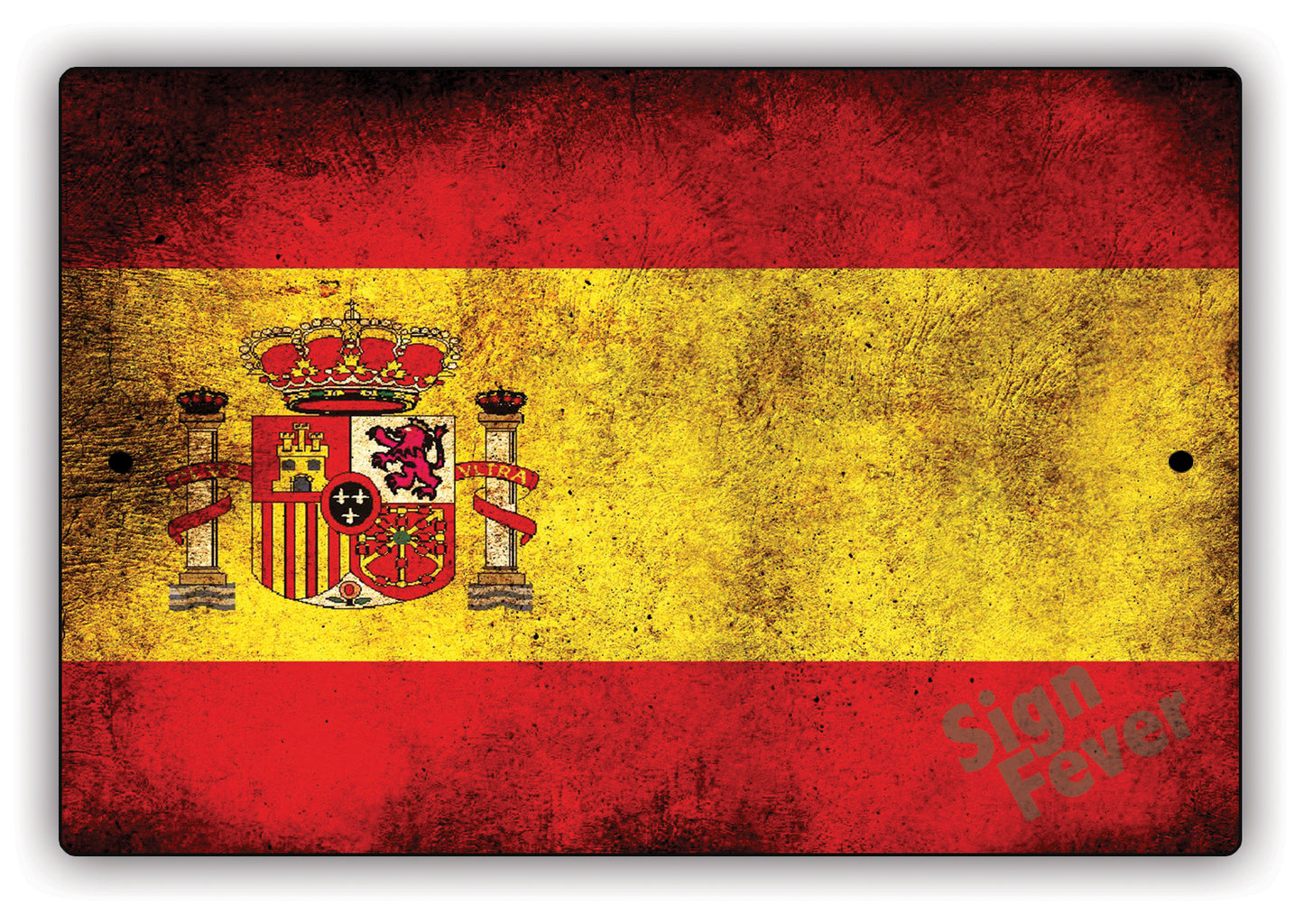 Spain Country Nation Flag Novelty Vintage Rustic Grunge Wall Decor Aluminum Metal Sign Plate