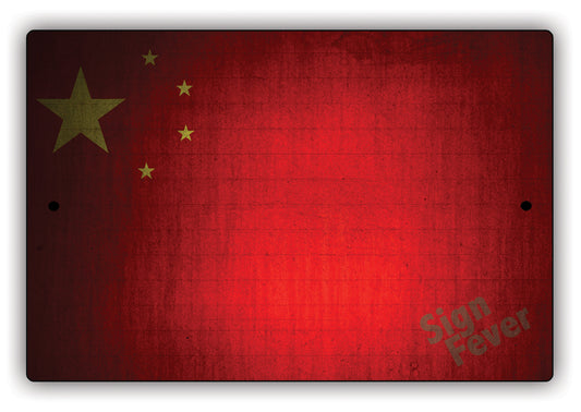 China Country Nation Flag Novelty Vintage Rustic Grunge Wall Decor Aluminum Metal Sign Plate