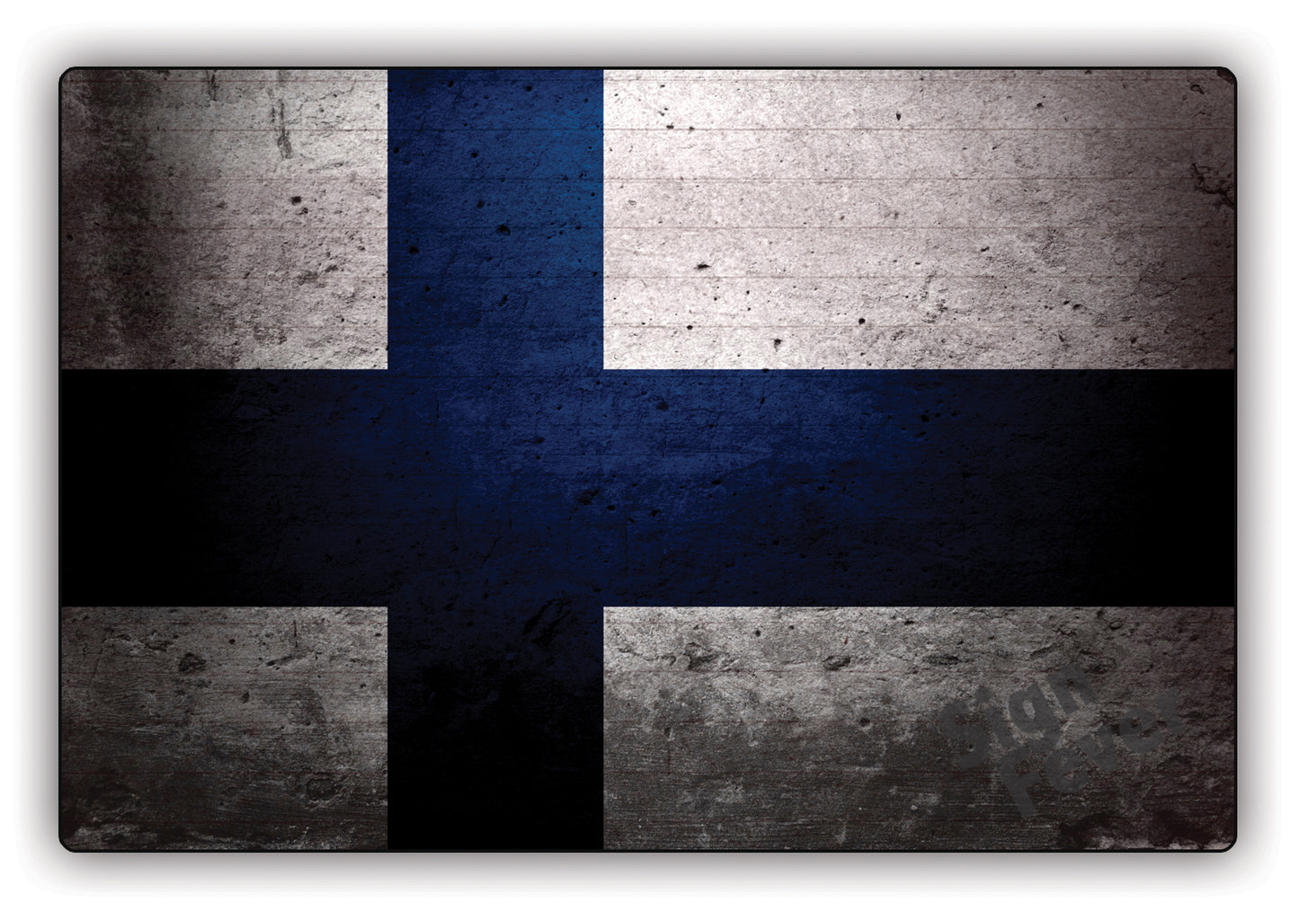 Finland Country Nation Flag Novelty Vintage Rustic Grunge Wall Decor Aluminum Metal Sign Plate