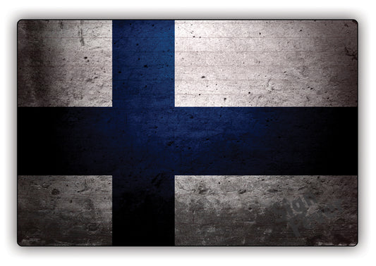 Finland Country Nation Flag Novelty Vintage Rustic Grunge Wall Decor Aluminum Metal Sign Plate