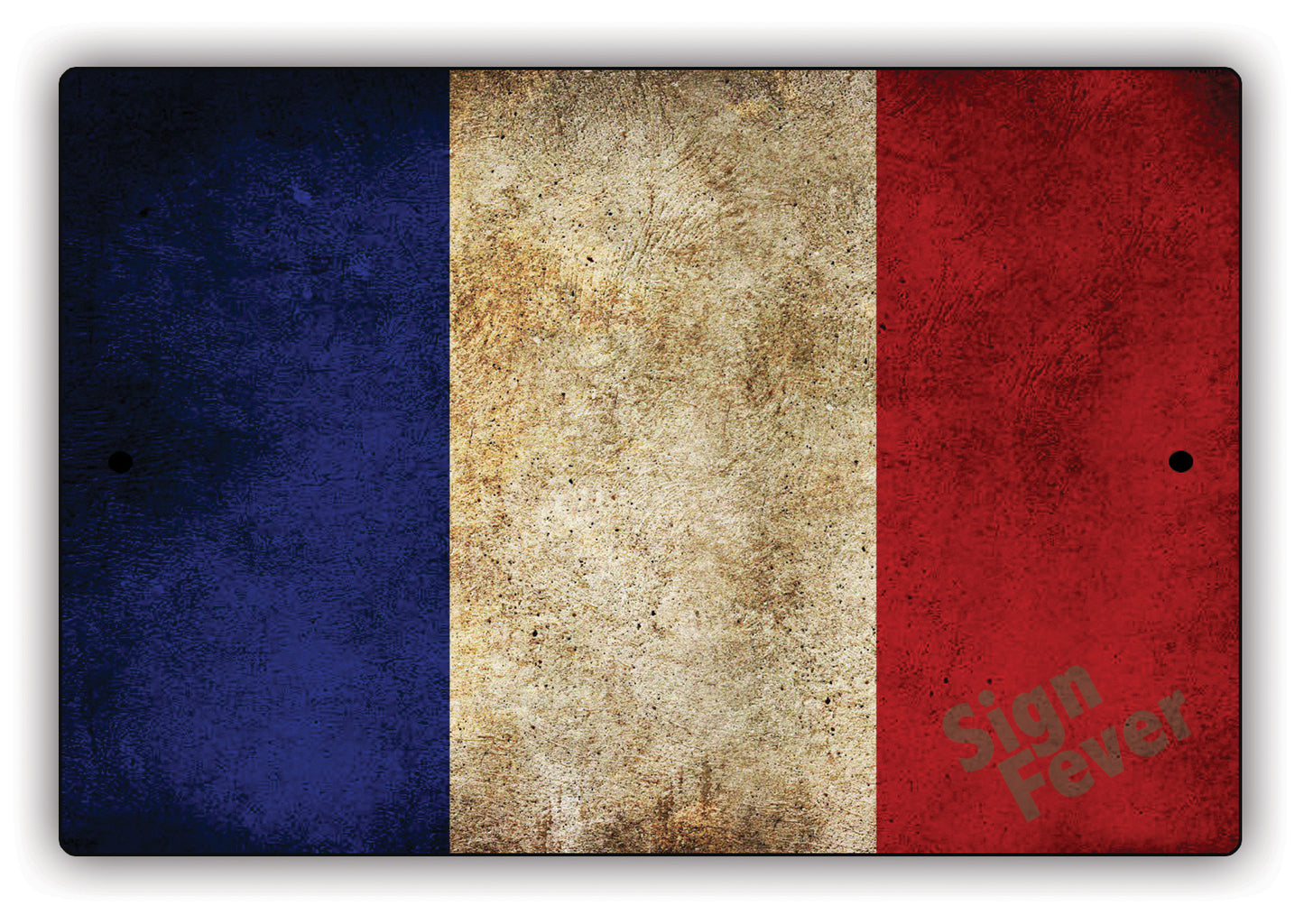 France Country Nation Flag Novelty Vintage Rustic Grunge Wall Decor Aluminum Metal Sign Plate