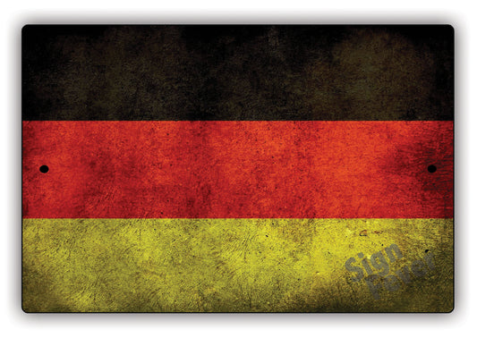 Germany Country Nation Flag Novelty Vintage Rustic Grunge Wall Decor Aluminum Metal Sign Plate