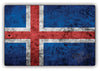 Iceland Country Nation Flag Novelty Vintage Rustic Grunge Wall Decor Aluminum Metal Sign Plate