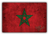 Morocco Country Nation Flag Novelty Vintage Rustic Grunge Wall Decor Aluminum Metal Sign Plate