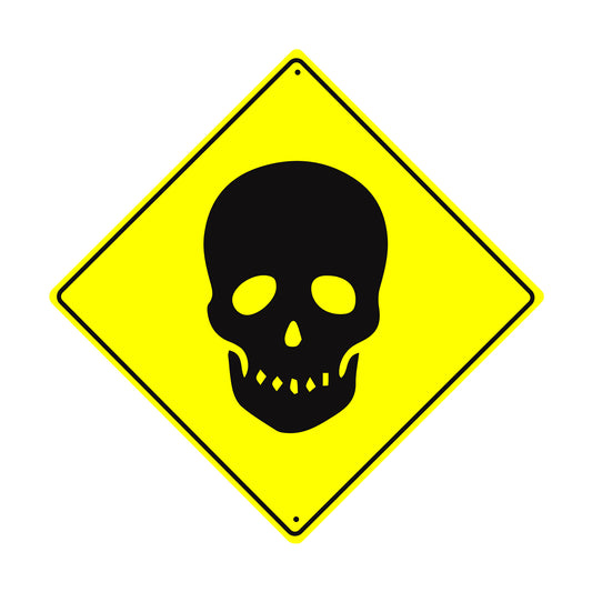 Danger Skull Caution Alert Warning Road Matel Aluminum Notice Novelty Plate Crossing Sign