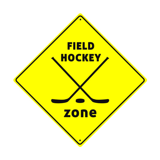 Field Hockey Zone Road Matel Aluminum Notice Novelty Plate Crossing Sign Ball Players Gift Team