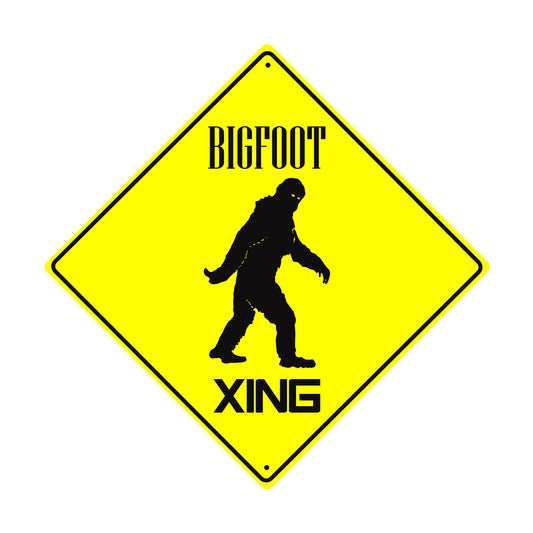 Bigfoot Xing Humour Danger Warning Caution Matel Aluminum Notice Novelty Plate Crossing Sign