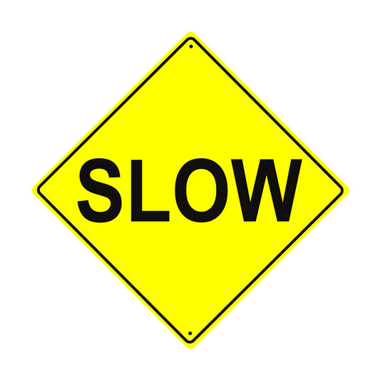 Caution Slow Alert Warning Traffic Road Matel Aluminum Notice Novelty Plate Crossing Sign