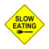 Slow Eating With a Fork Hotel Restaurant Dinner Matel Aluminum Notice Novelty Plate Crossing Sign