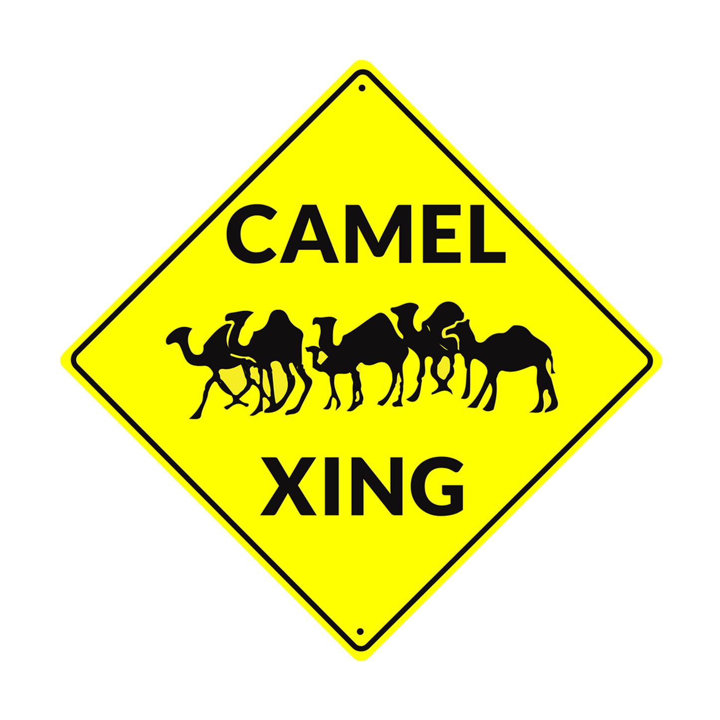 Camel Xing Desert Road Matel Aluminum Notice Novelty Plate Crossing Sign