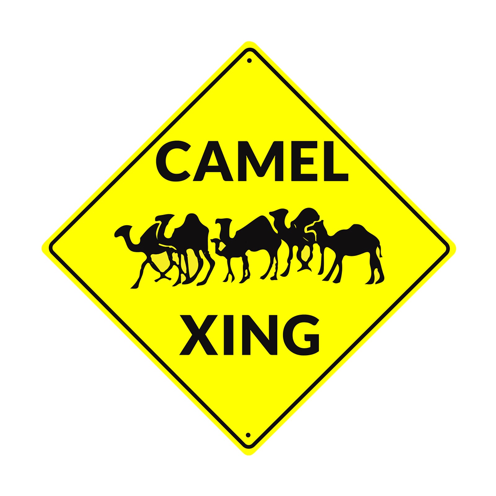 Camel Xing Desert Road Matel Aluminum Notice Novelty Plate Crossing Sign
