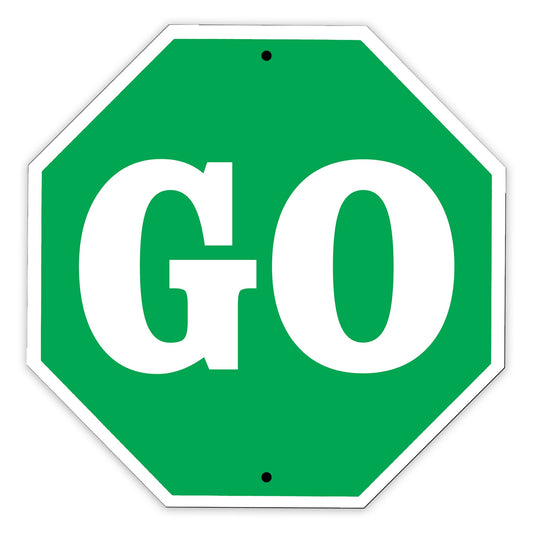 Go Stop Shape Street Traffic Road Educational Road Street Matel Aluminum Notice Novelty Plate Sign