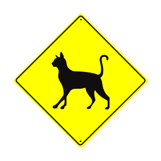 Guard Cat Symbol Crossing Animal Xing Metal Aluminum Notice Novelty Road Plate Sign