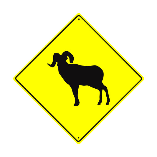 Bighorn Sheep Crossing Symbol Animal Xing Metal Aluminum Notice Novelty Road Plate Sign