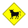 Bull Graphic Crossing Symbol Animal Xing Metal Aluminum Notice Novelty Road Plate Sign