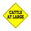 Cattle at Large Xing Crossing Animal Xing Metal Aluminum Notice Novelty Road Plate Sign