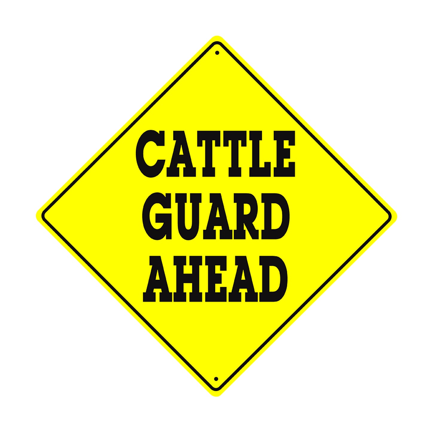 Warning Cattle Guard Ahead Crossing Animal Xing Metal Aluminum Notice Novelty Road Plate Sign