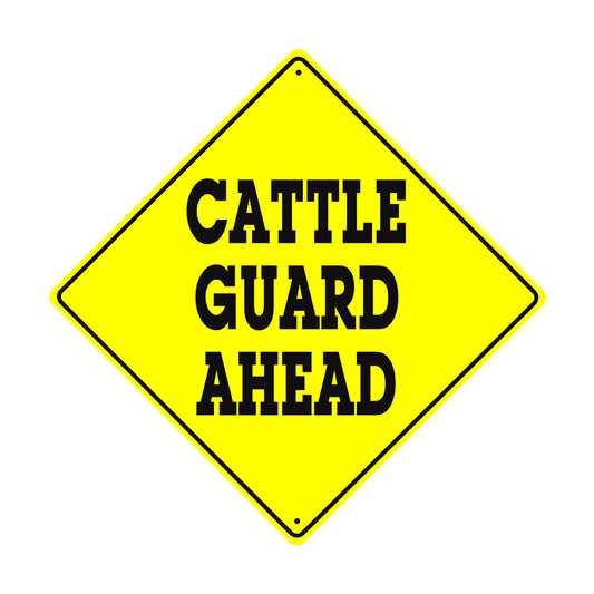 Warning Cattle Guard Ahead Crossing Animal Xing Metal Aluminum Notice Novelty Road Plate Sign