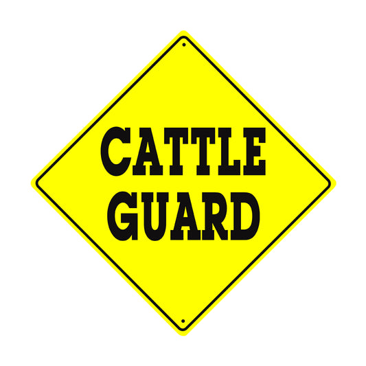Warning Cattle Guard Crossing Animal Xing Metal Aluminum Notice Novelty Road Plate Sign