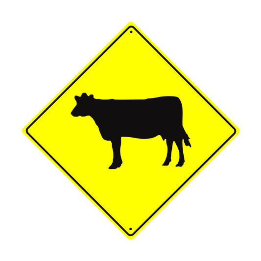Cattle Symbol Recreational and Cultural Interest Area Crossing Metal Aluminum Notice Novelty Sign