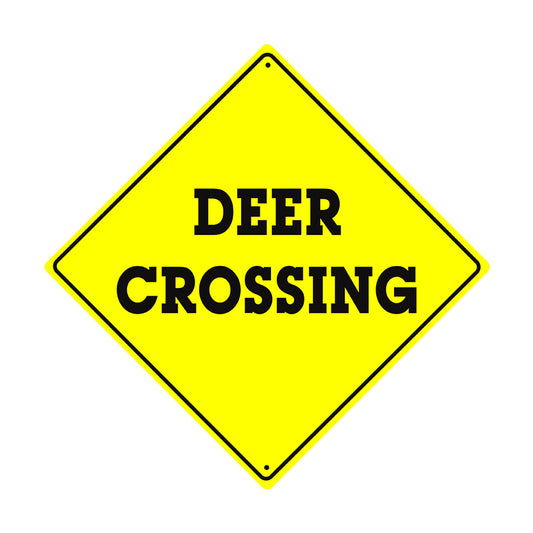 Caution Deer Crossing Animal Xing Metal Aluminum Notice Novelty Road Plate Sign