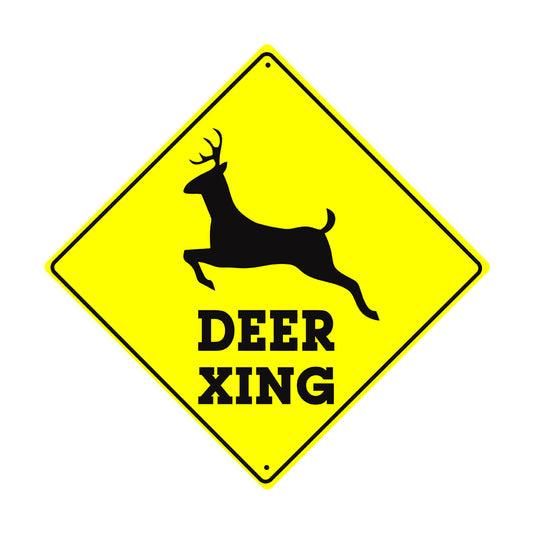 Deer Xing With Graphic Crossing Animal Xing Metal Aluminum Notice Novelty Road Plate Sign
