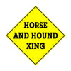 Horse and Hound Xing Crossing Animal Xing Metal Aluminum Notice Novelty Road Plate Sign