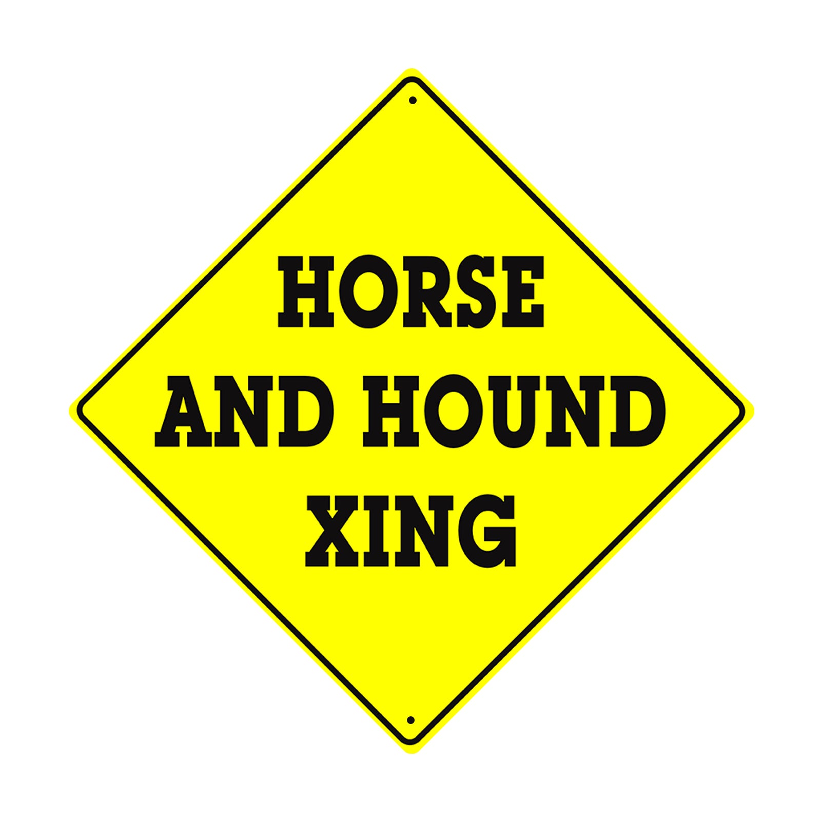 Horse and Hound Xing Crossing Animal Xing Metal Aluminum Notice Novelty Road Plate Sign