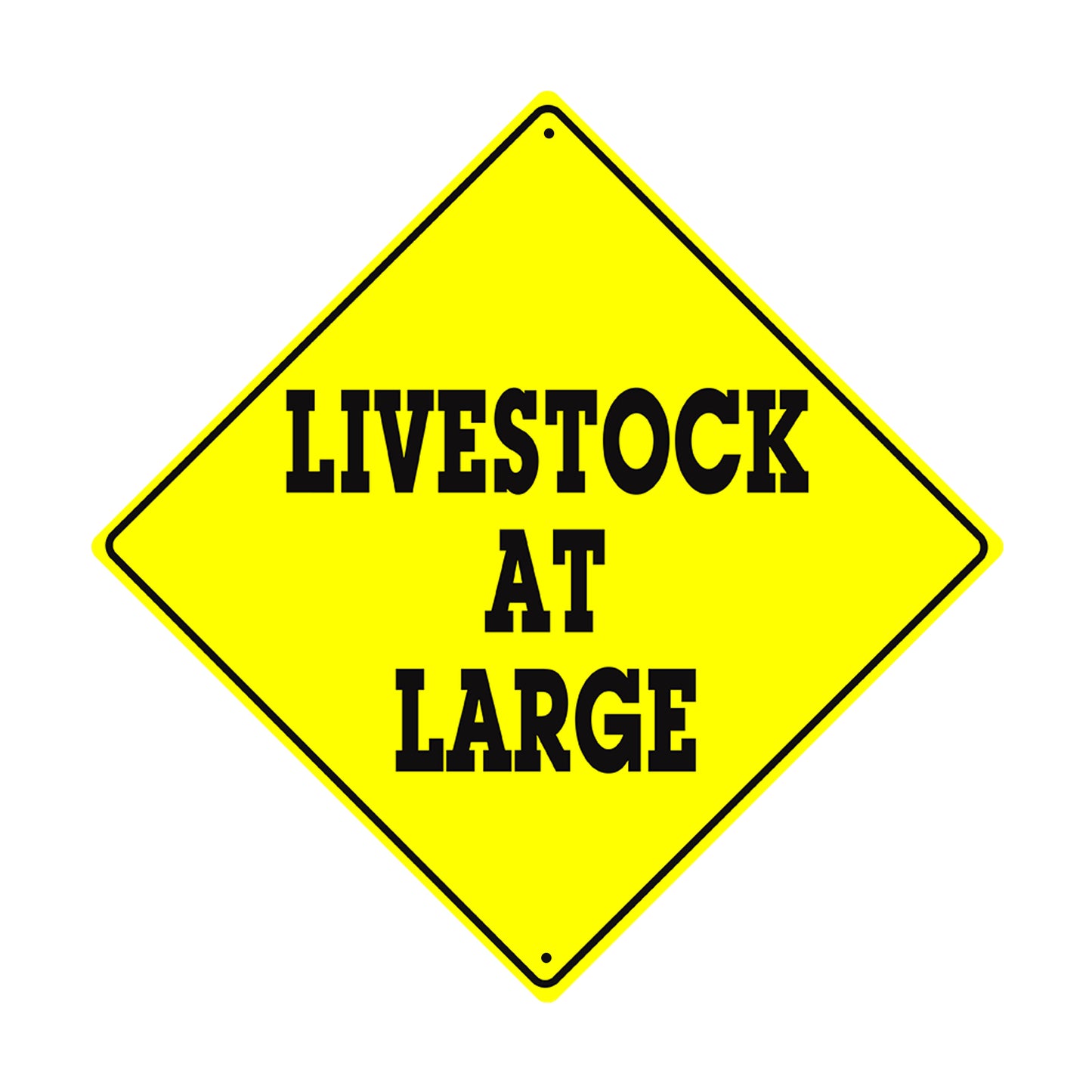 Livestock at Large Crossing Animal Xing Metal Aluminum Notice Novelty Road Plate Sign
