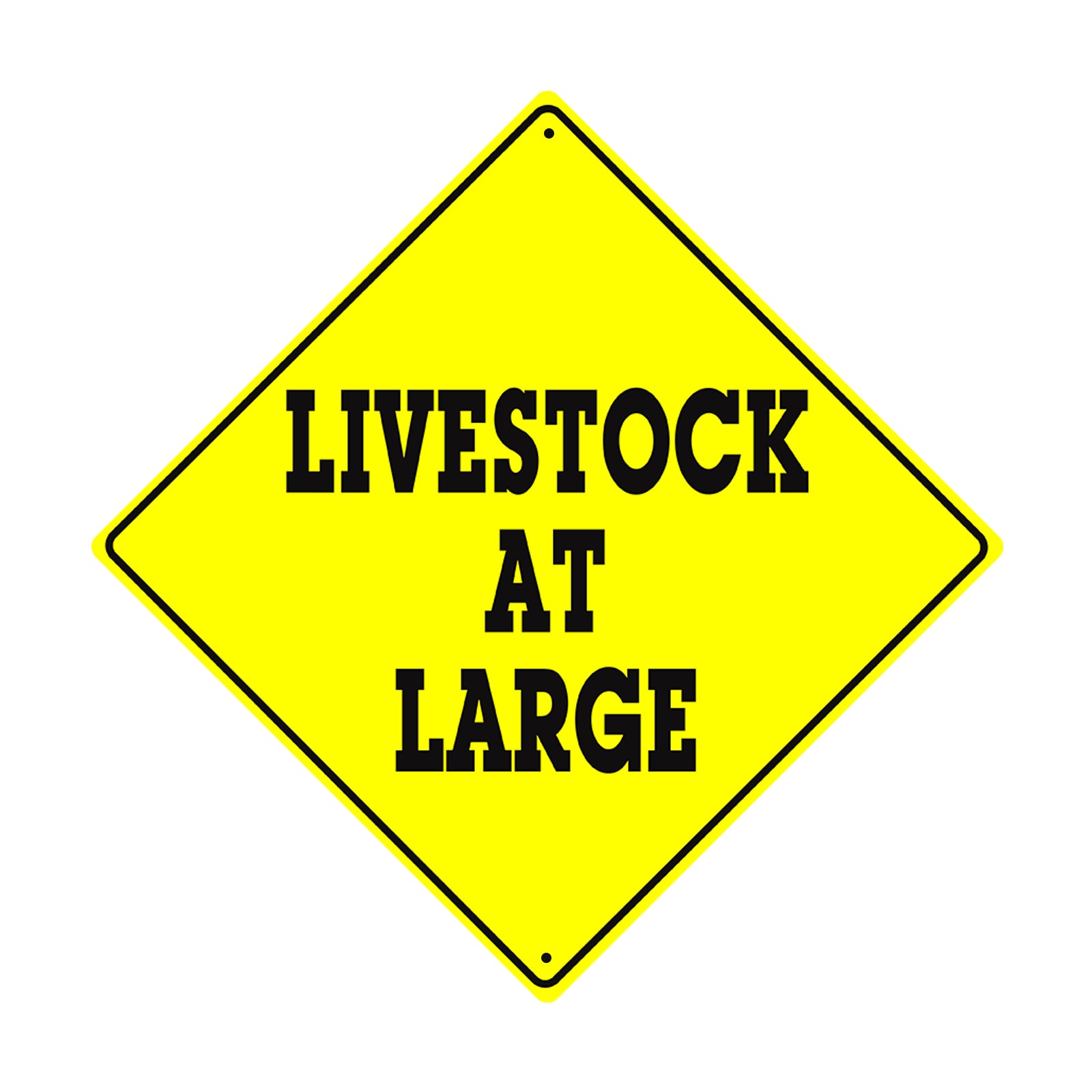Livestock at Large Crossing Animal Xing Metal Aluminum Notice Novelty Road Plate Sign