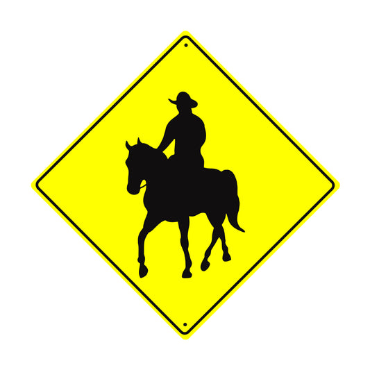 Cowboy Crossing Animal Xing Metal Aluminum Notice Novelty Road Plate Sign