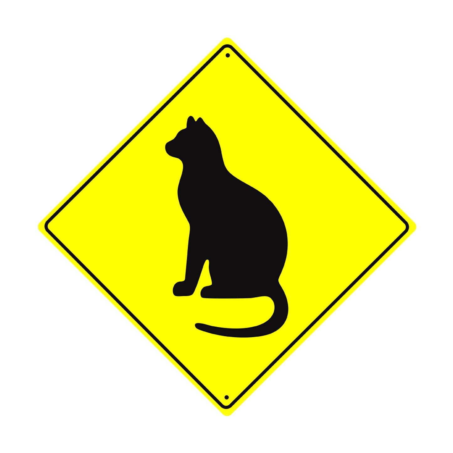 Sitting Cat Symbol Crossing Animal Xing Metal Aluminum Notice Novelty Road Plate Sign